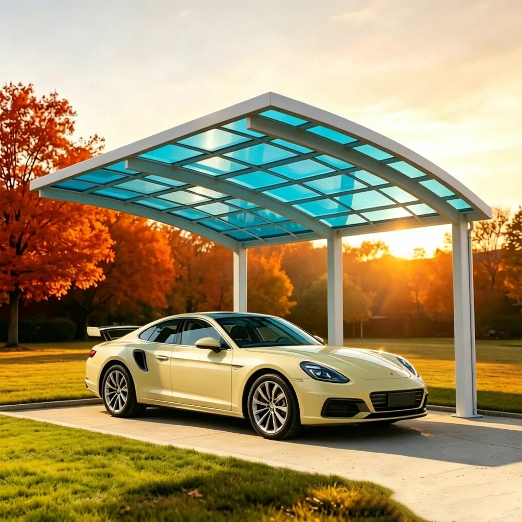 Hot Sale Cantilever Aluminium Carport, Waterproof UV Resistant Heavy Duty Shelter, Outdoor Villa Driveway Parking Pergola