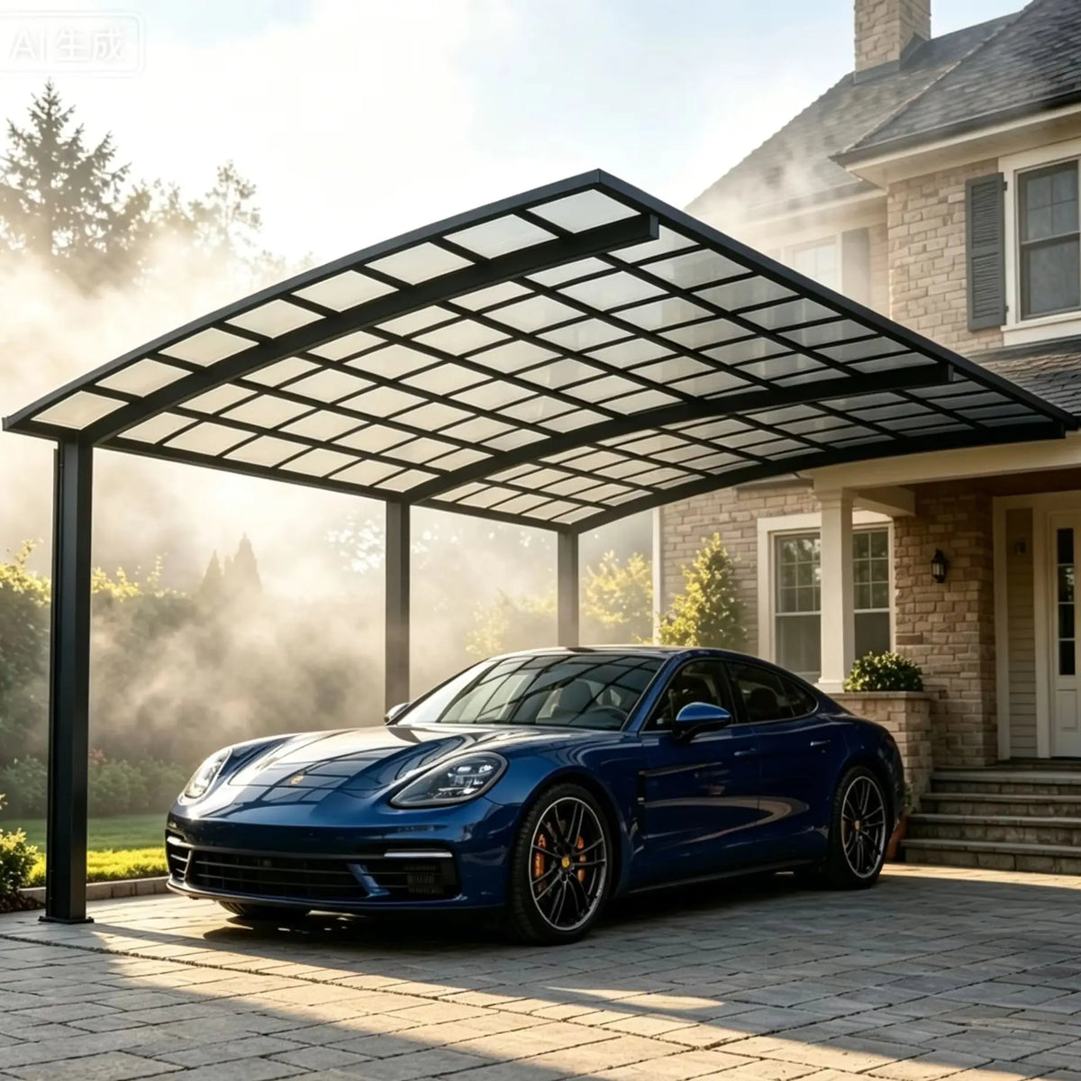 Hot Sale Cantilever Aluminium Carport, Waterproof UV Resistant Heavy Duty Shelter, Outdoor Villa Driveway Parking Pergola