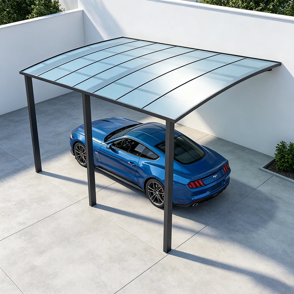 Hot Sale Cantilever Aluminium Carport, Waterproof UV Resistant Heavy Duty Shelter, Outdoor Villa Driveway Parking Pergola