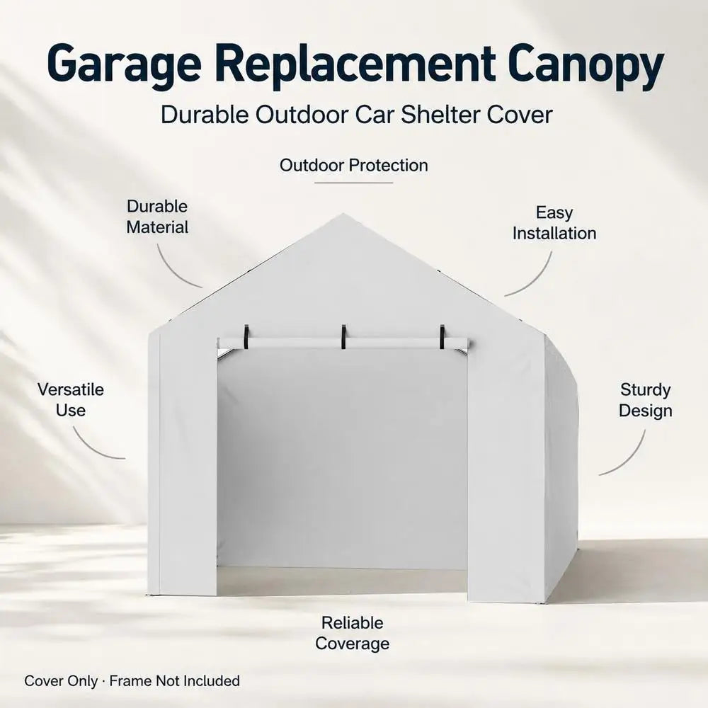 Carport Garage Tent 3 X 6 m, Tent Garage, Waterproof and UV-Protected, Car Shed, Easy Installation with Tension Straps, White (Top and Frame Not Included)